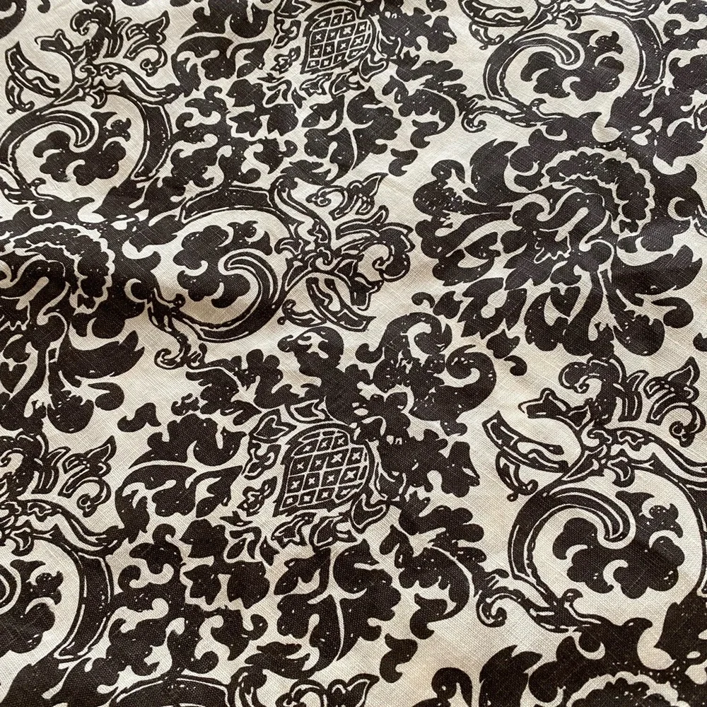 Grace Elements Floral Paisley Linen Skirt Brown & white sz 6